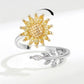 Anillo girasol giratorio
