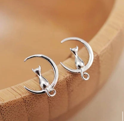 Aretes Gato en Luna
