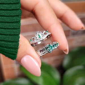 Set de anillos de pareja Slytherin