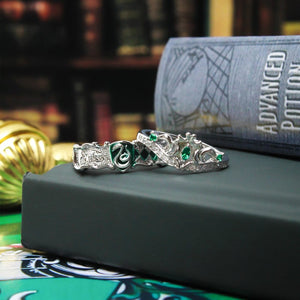 Set de anillos de pareja Slytherin