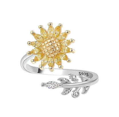 Anillo girasol giratorio