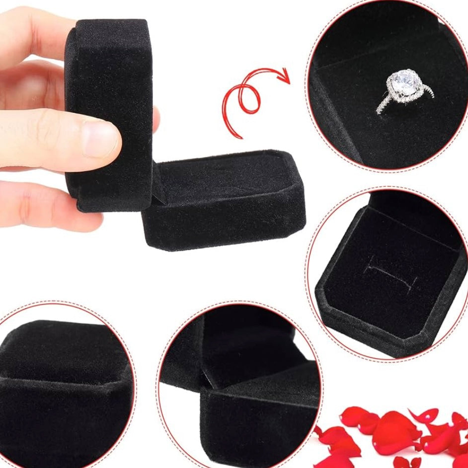 Cajita anillo cuadrada 🖤